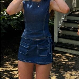 Princess Polly Blue Mini Skirt